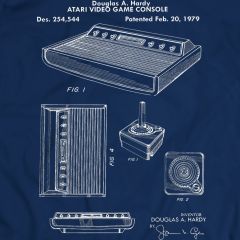 Atari Juego Retro Patente Plano Camiseta
