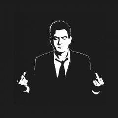 Charlie Sheen Dedo Medio Camiseta